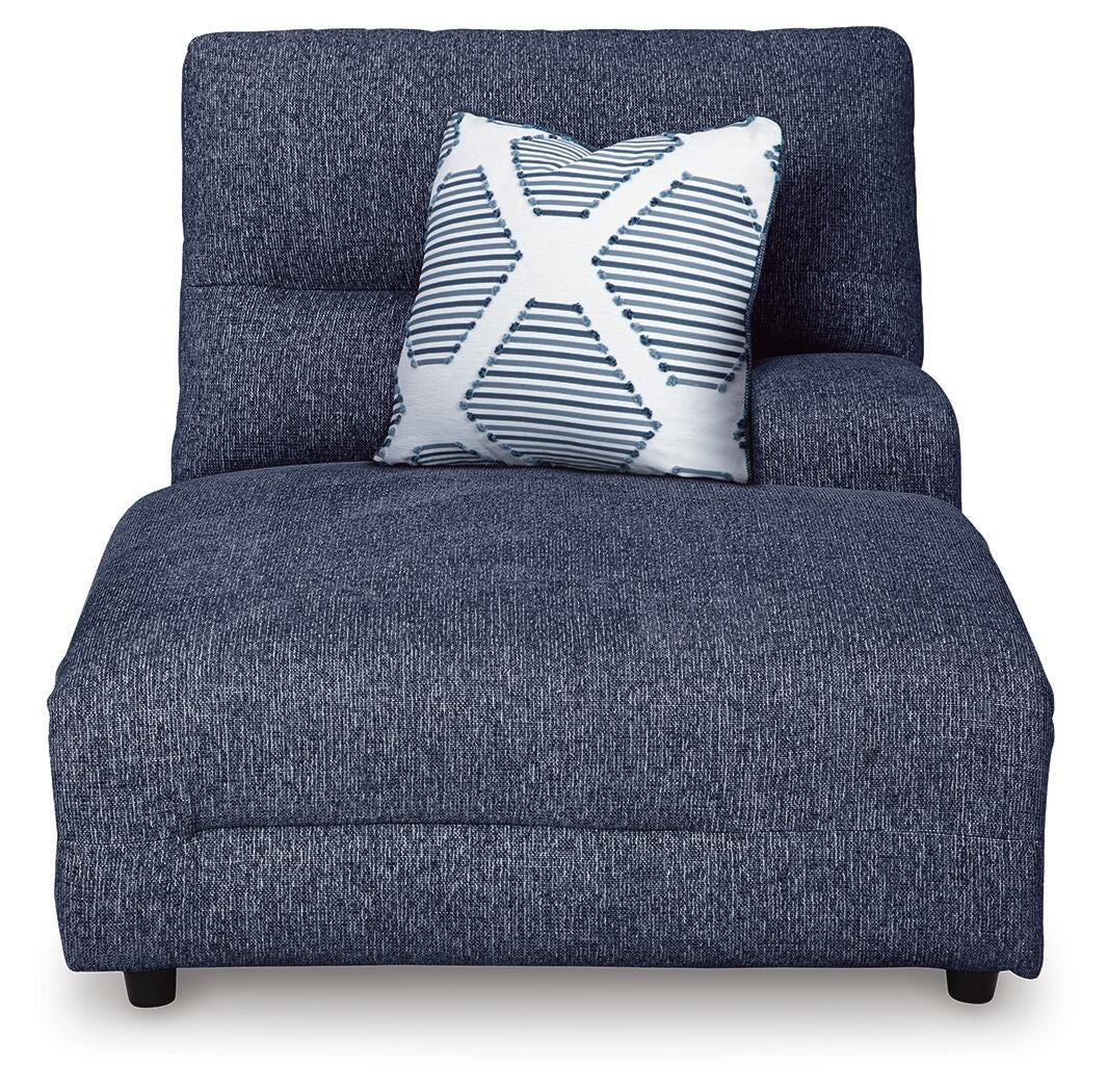 Acklen Place 3-Pc. Power Reclining Sectional in Navy Performance Fabric and Next-Gen Nuvella