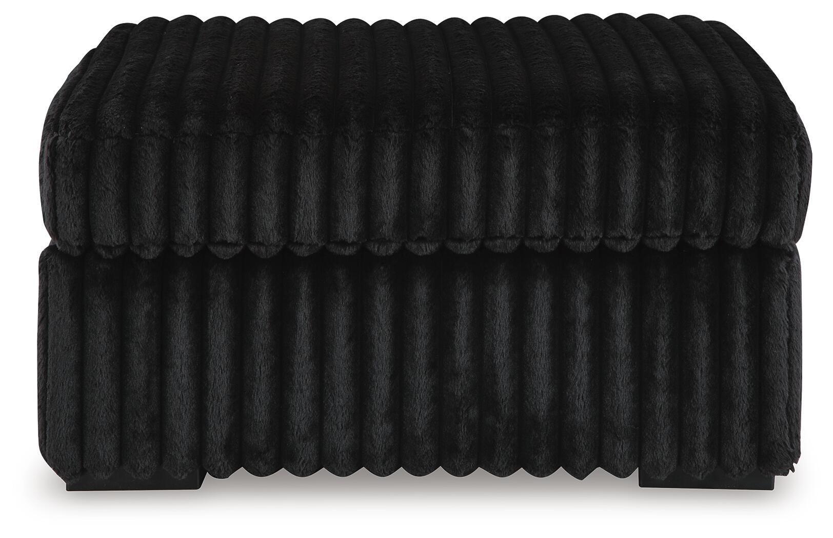Midnight-Madness Onyx Corduroy Oversized Accent Ottoman