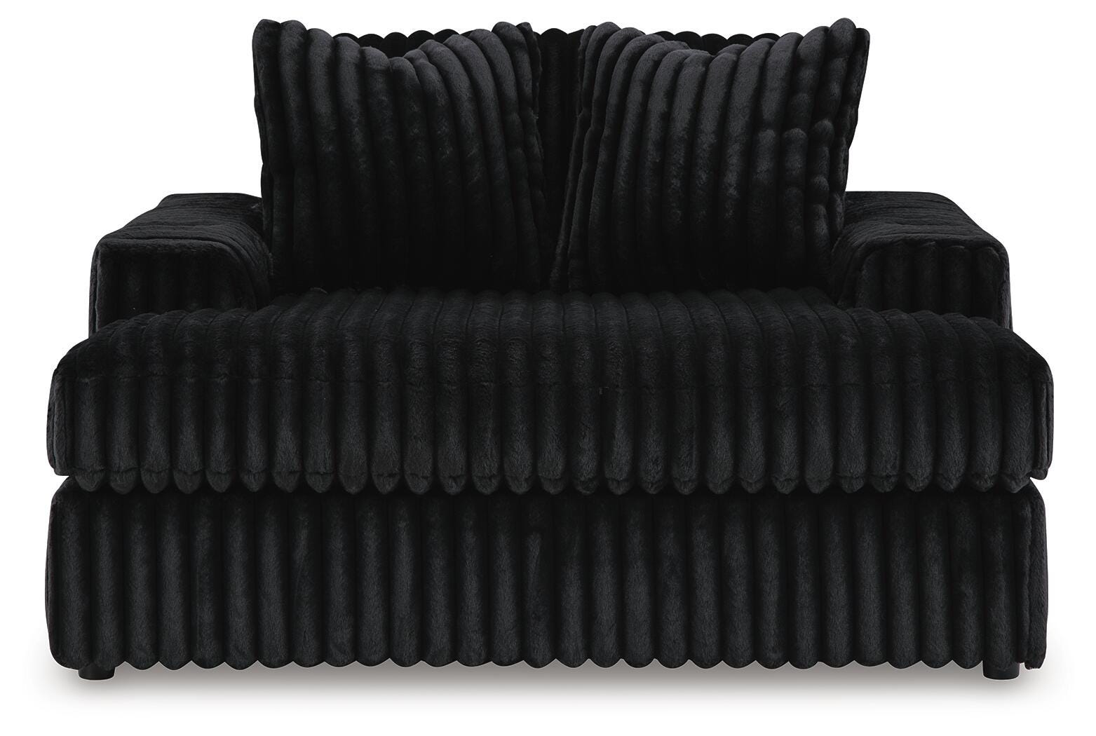 Midnight-Madness Oversized Chaise in Onyx Velvet