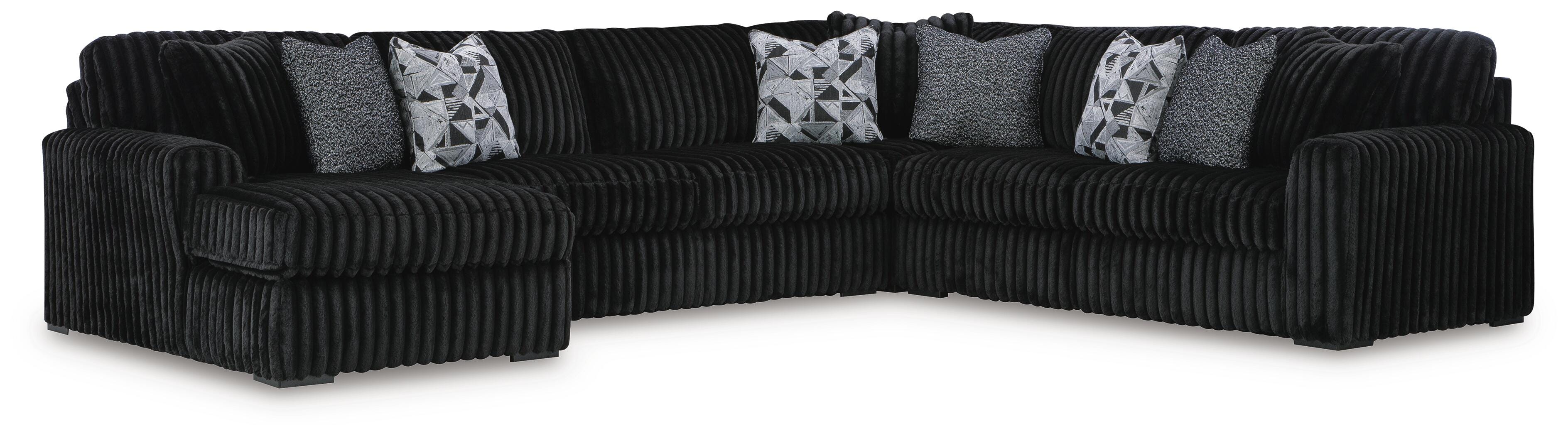 Midnight-Madness 6-Piece LAF Chaise Sectional in Onyx
