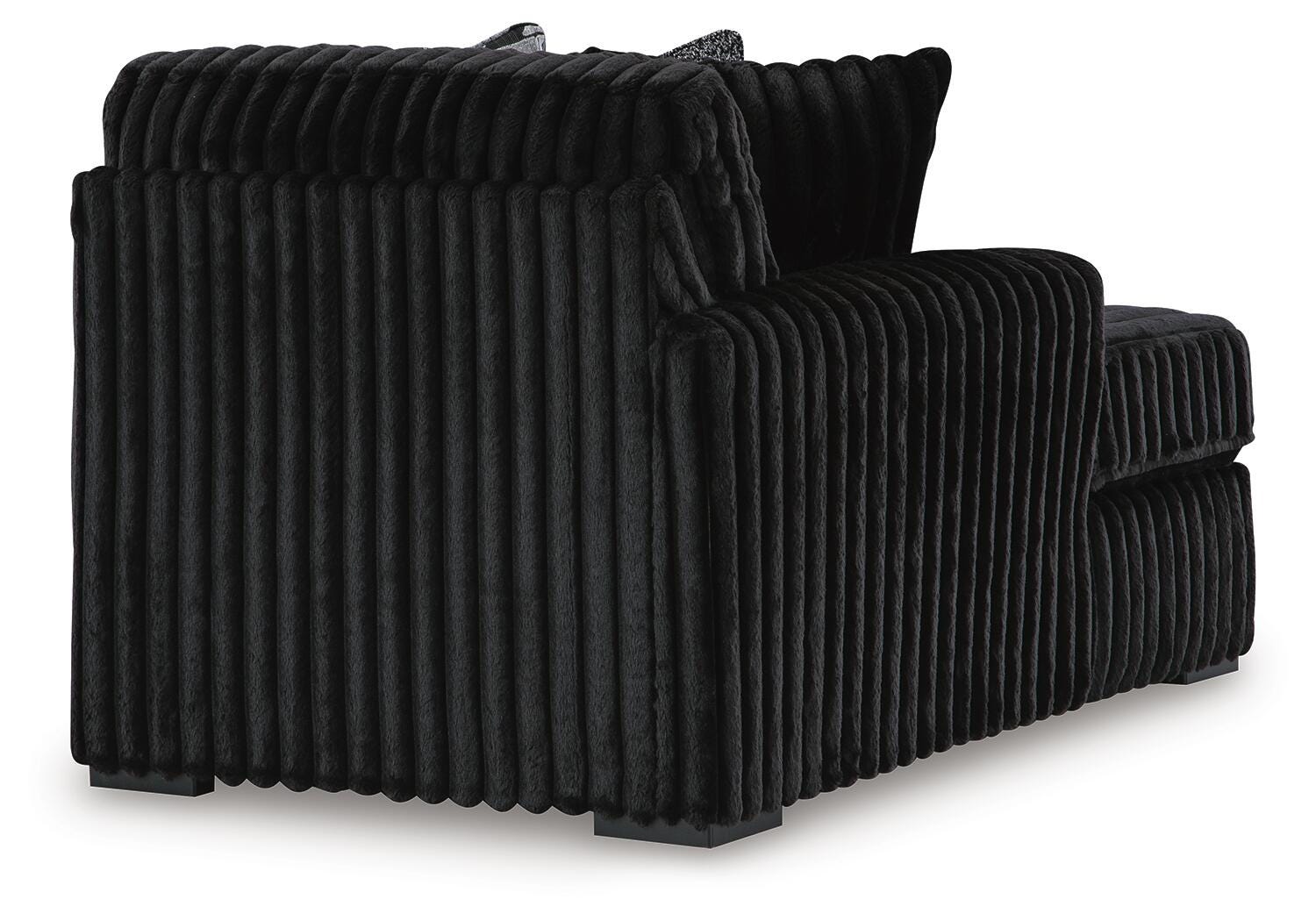 Midnight-Madness 3-Piece Sectional with Double Chaise and Ottoman in Onyx