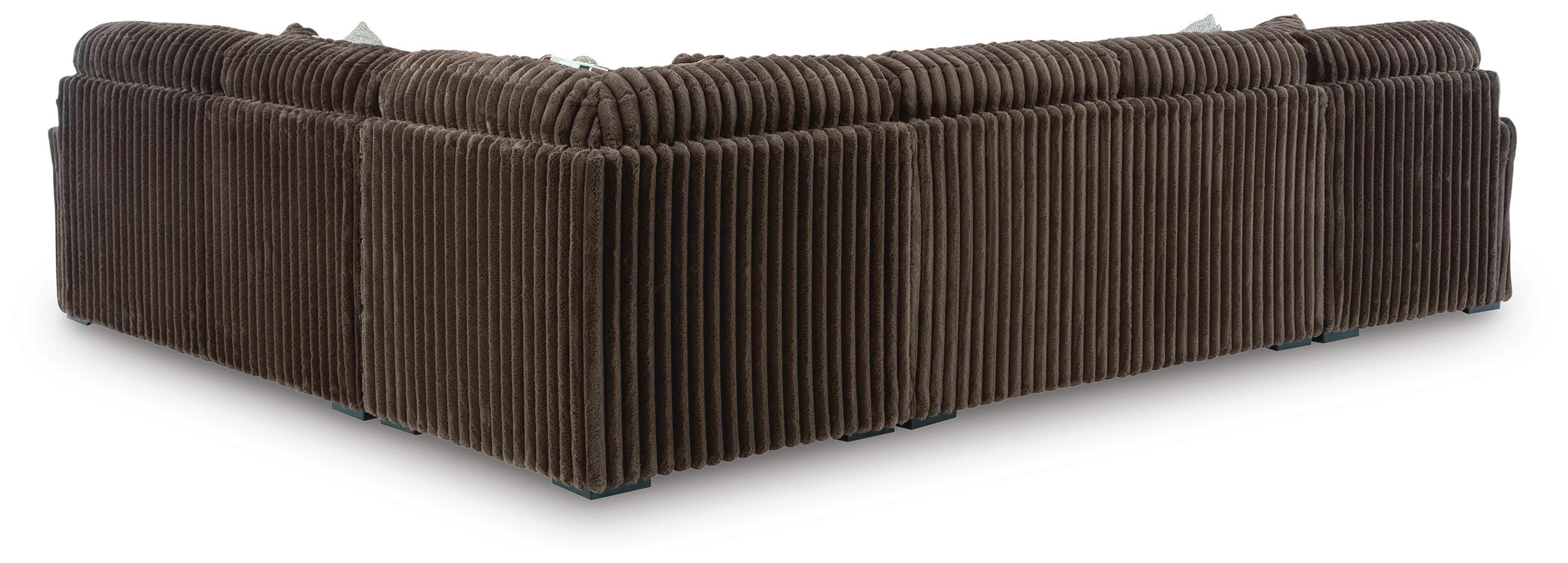 Midnight-Madness 4-Piece Sectional with LAF Chaise in Chocolate Velvet