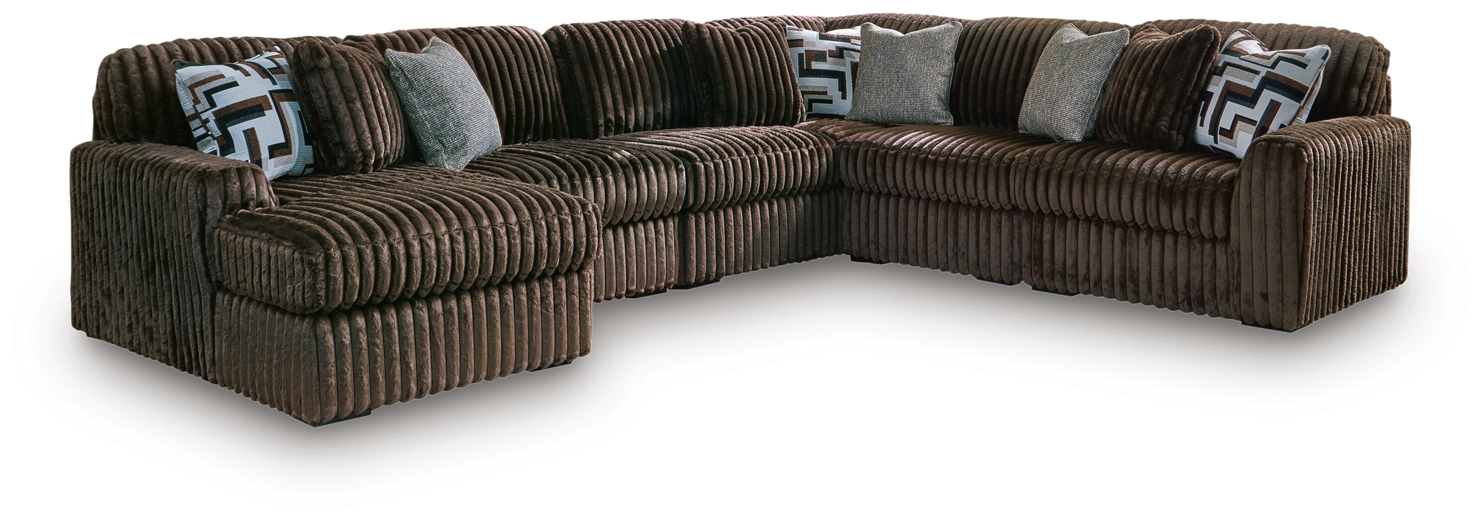 Midnight-Madness 6-Piece LAF Chaise Sectional in Chocolate