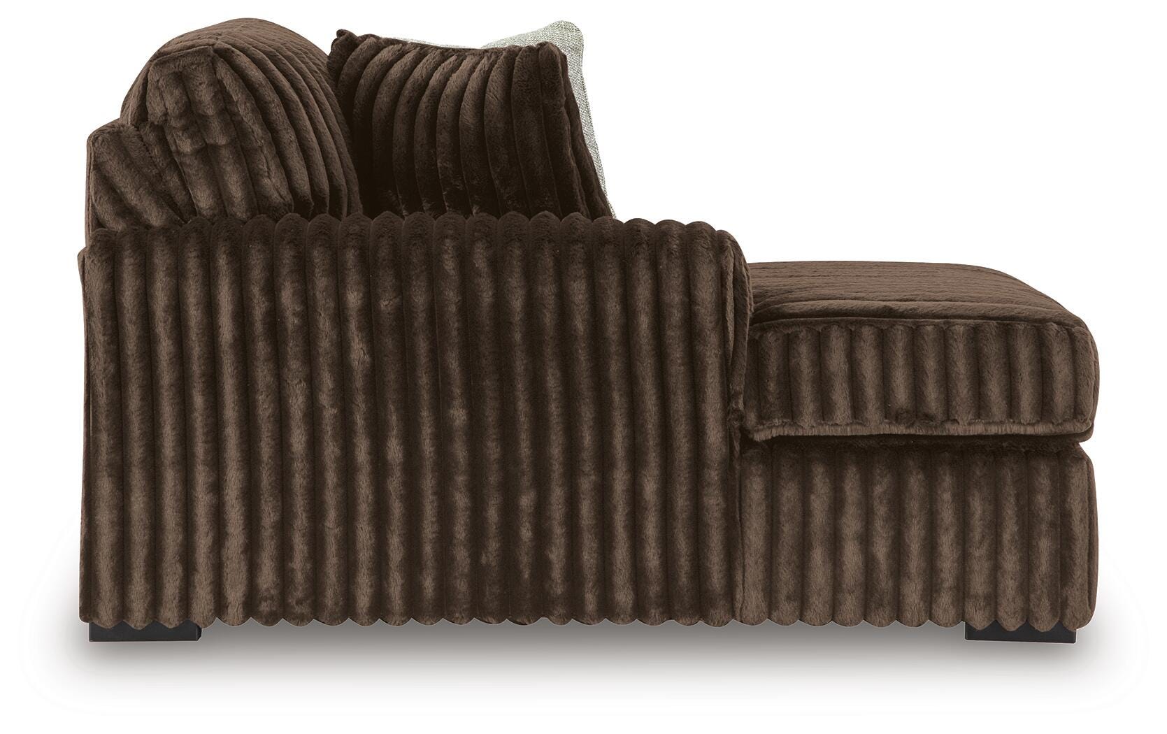 Midnight-Madness 3-Piece Sectional with LAF Chaise in Chocolate Velvet