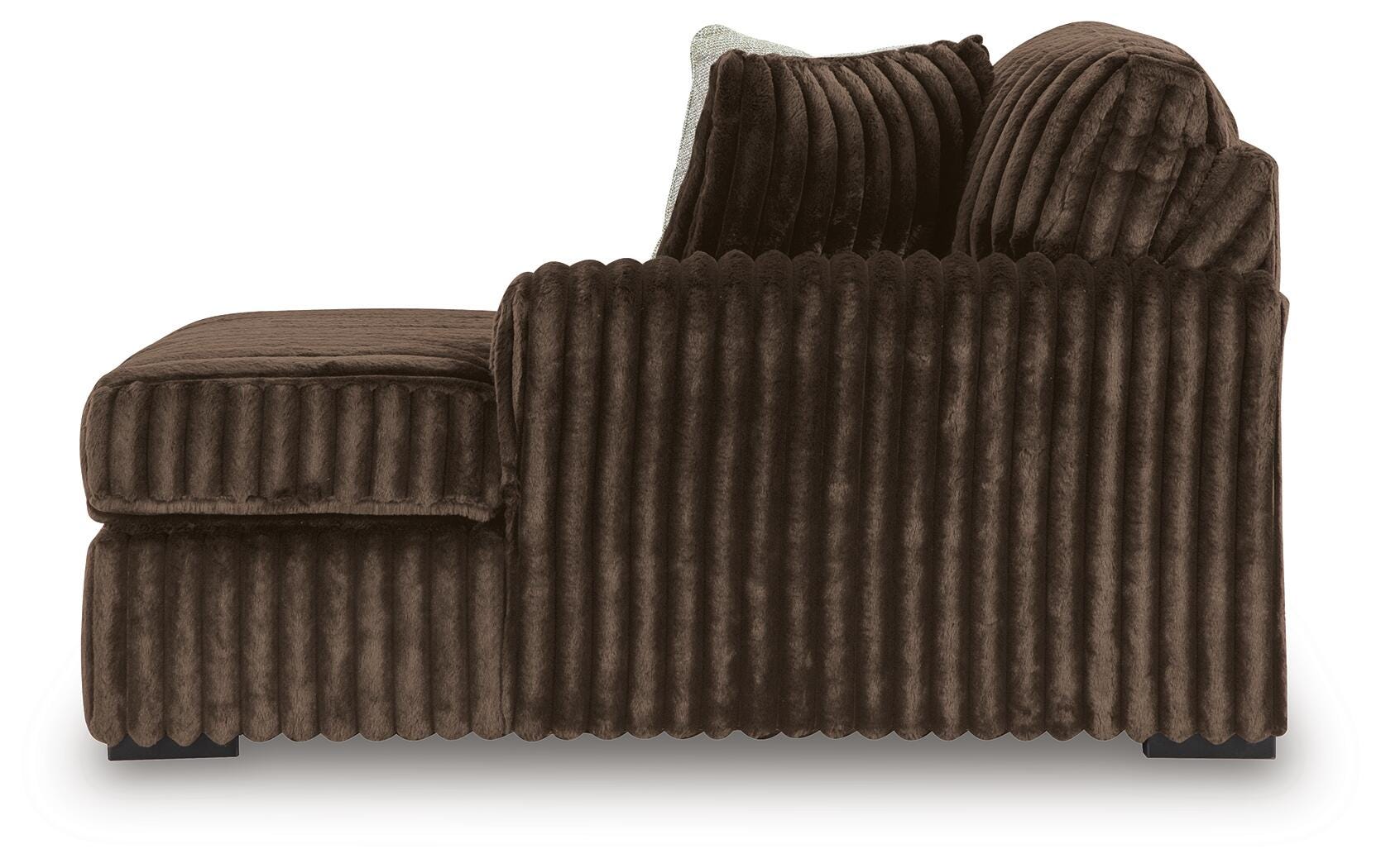 Midnight-Madness 4-Piece Sectional and Oversized Chair in Chocolate