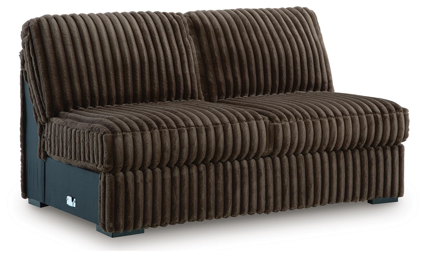 Midnight-Madness 4-Piece Sectional and Oversized Chair in Chocolate