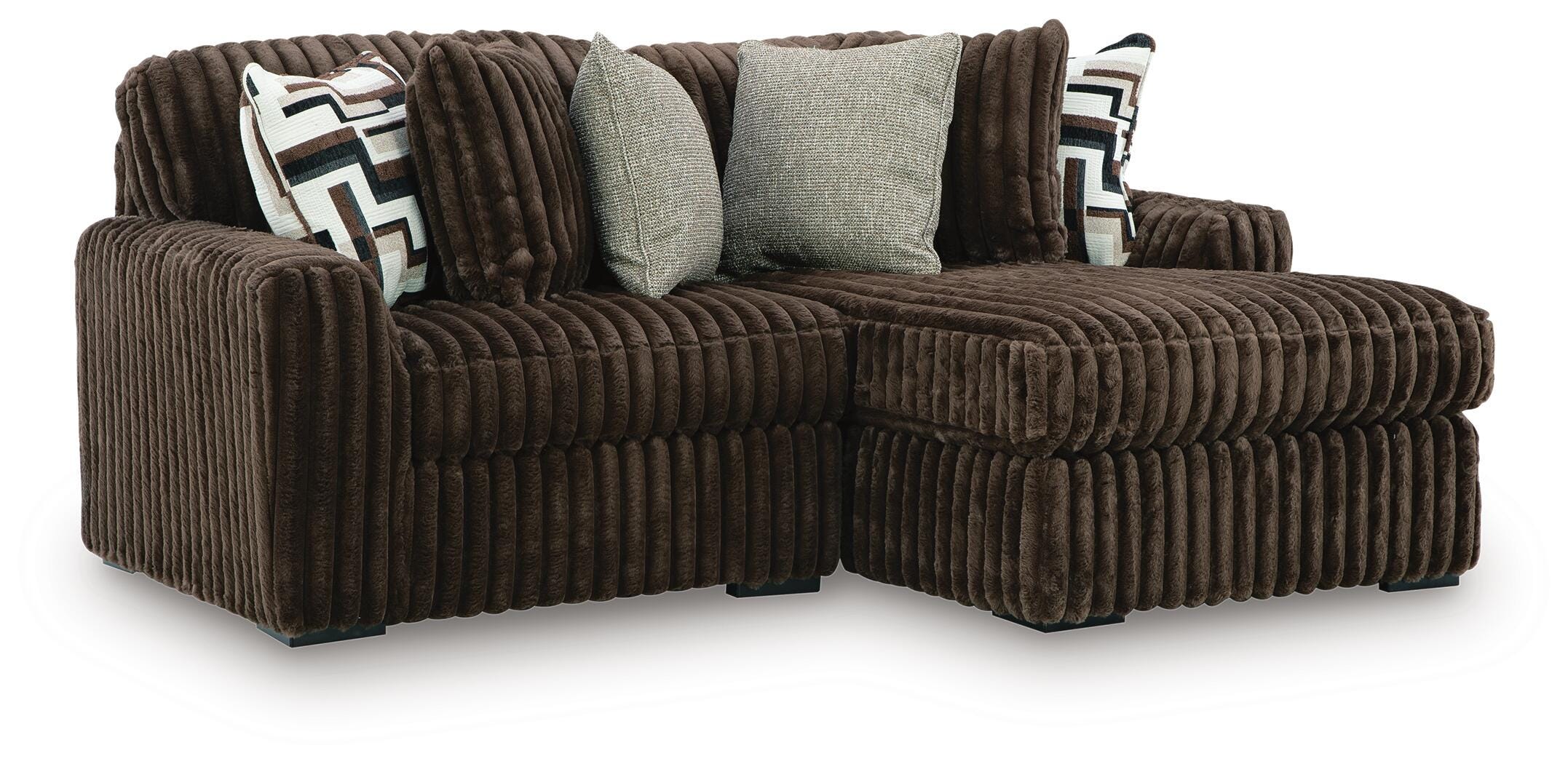 Midnight-Madness 2-Piece RAF Chaise Sectional in Chocolate