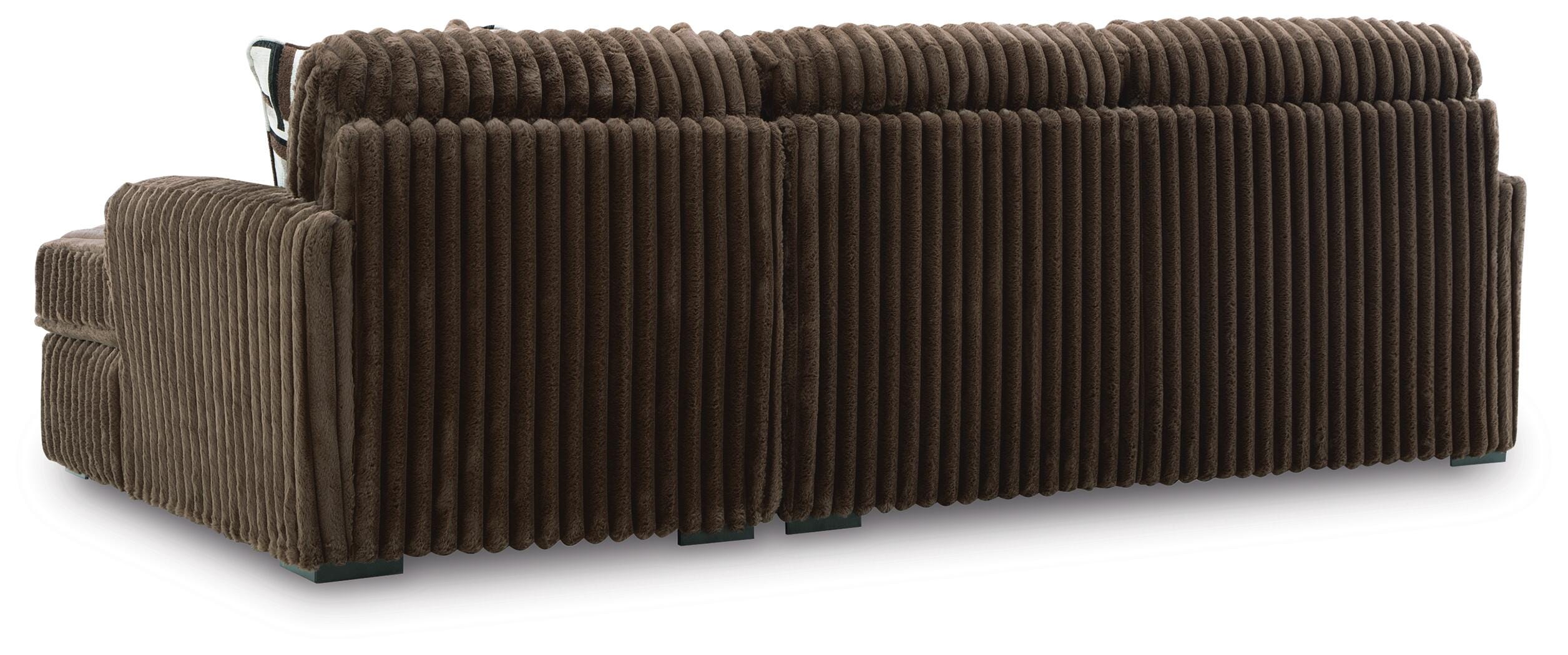 Midnight-Madness 2-Piece RAF Chaise Sectional Sofa in Chocolate Velvet