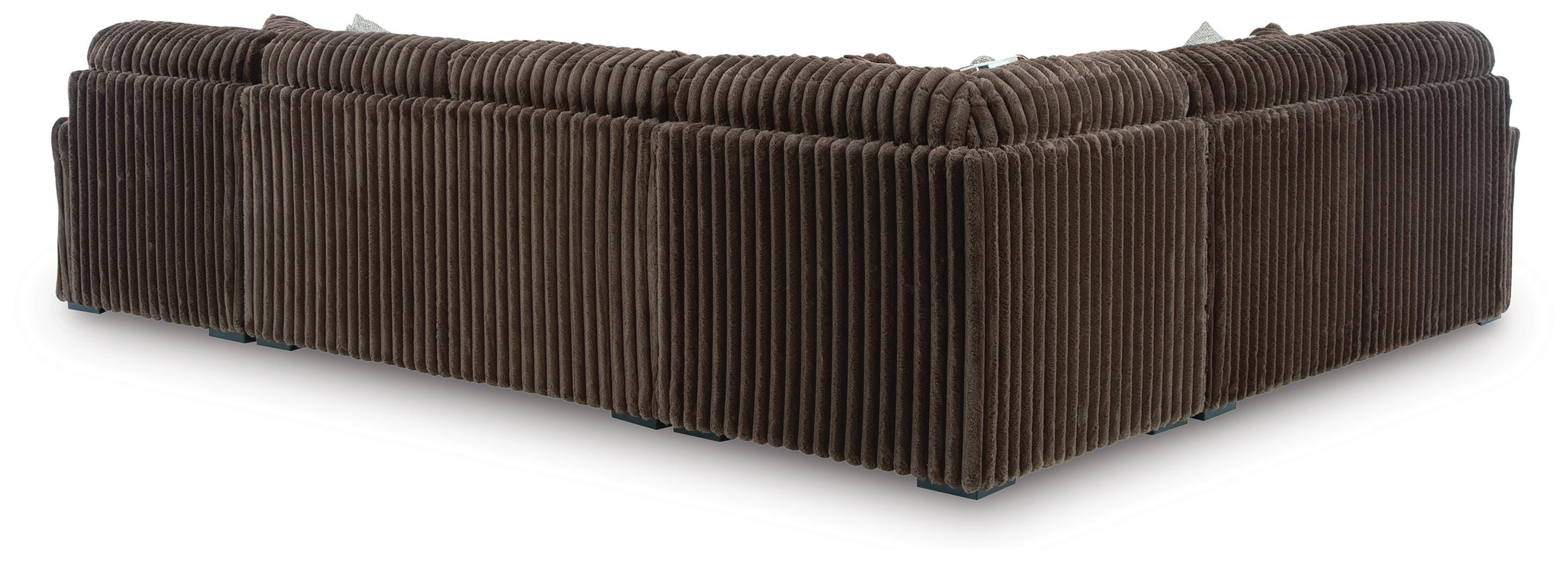 Midnight-Madness 4-Piece Sectional with RAF Chaise in Chocolate Velvet