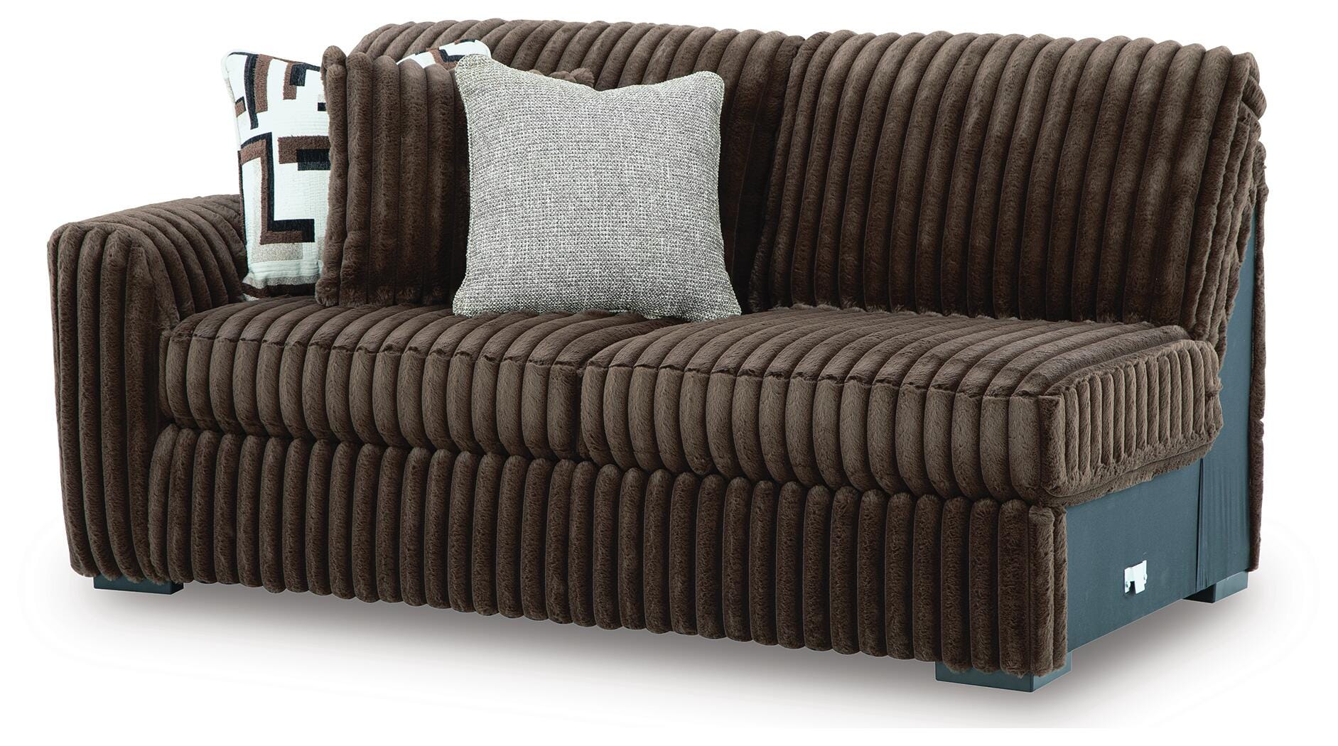 Midnight-Madness 4-Piece Sectional and Oversized Chair in Chocolate
