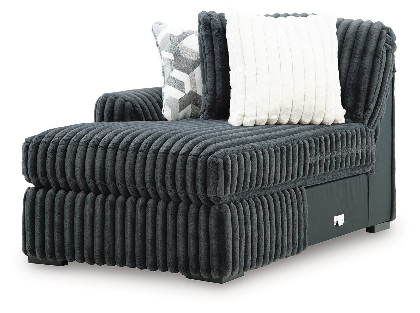Midnight-Madness 6-Piece LAF Chaise Sectional in Gunmetal