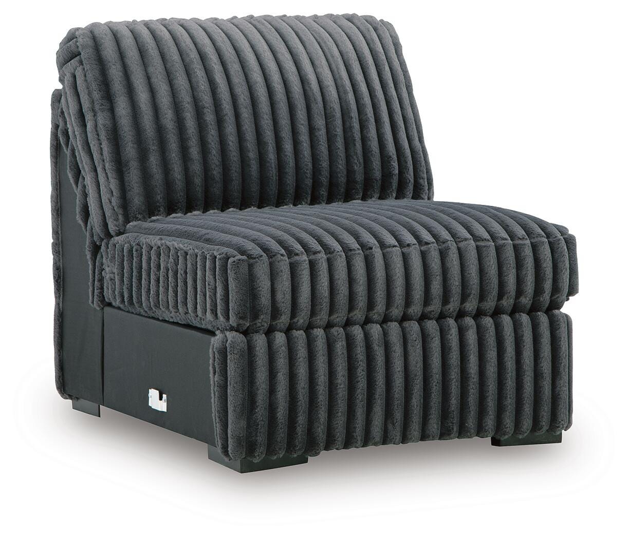 Midnight-Madness 3-Piece Sectional with Double Chaise in Gunmetal