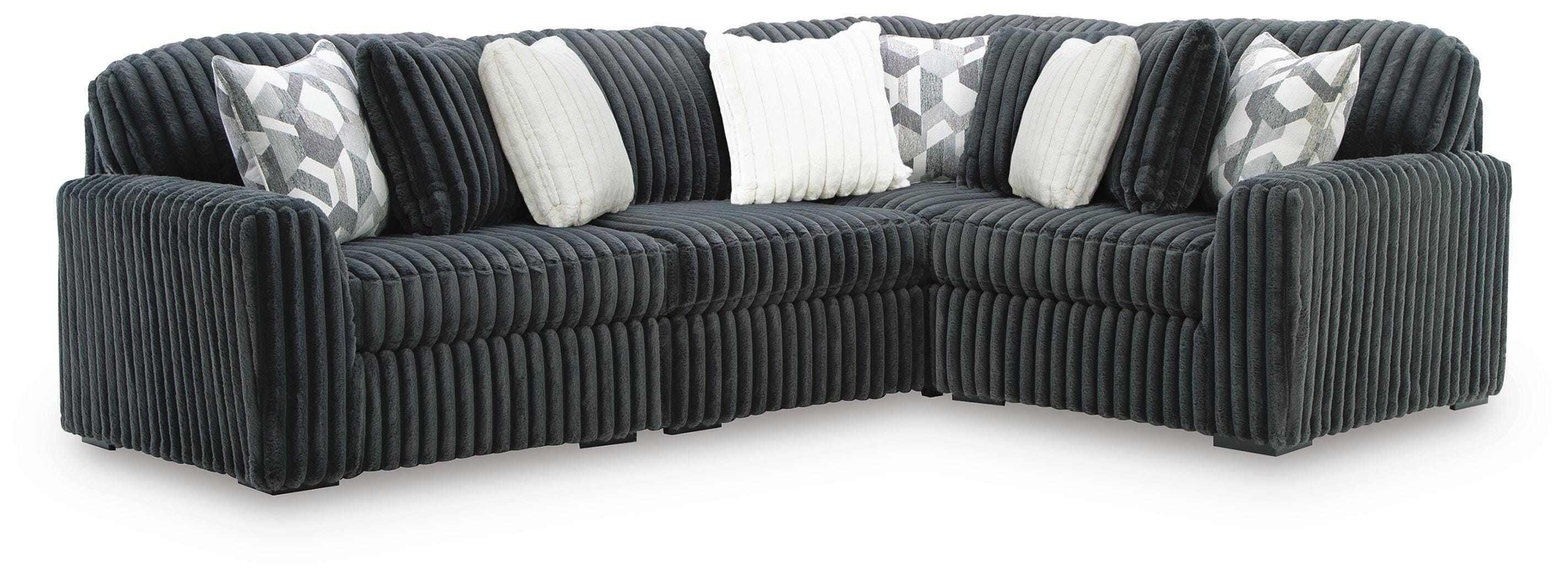 Midnight-Madness 4-Piece Sectional Sofa in Gunmetal