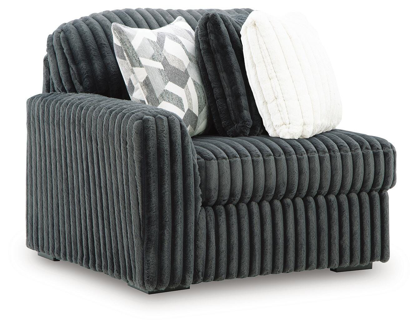 Midnight-Madness 5-Piece Sectional in Gunmetal