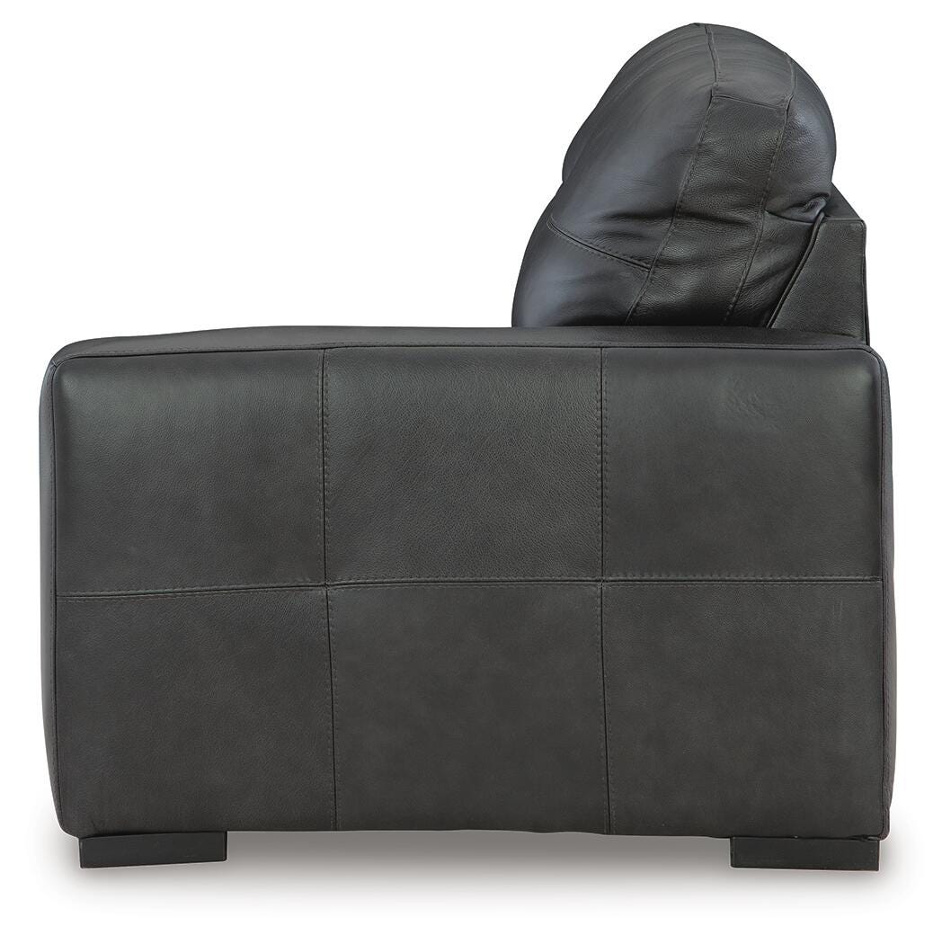 Brindley Pier 3-Piece Sectional Sofa in Fog Leather
