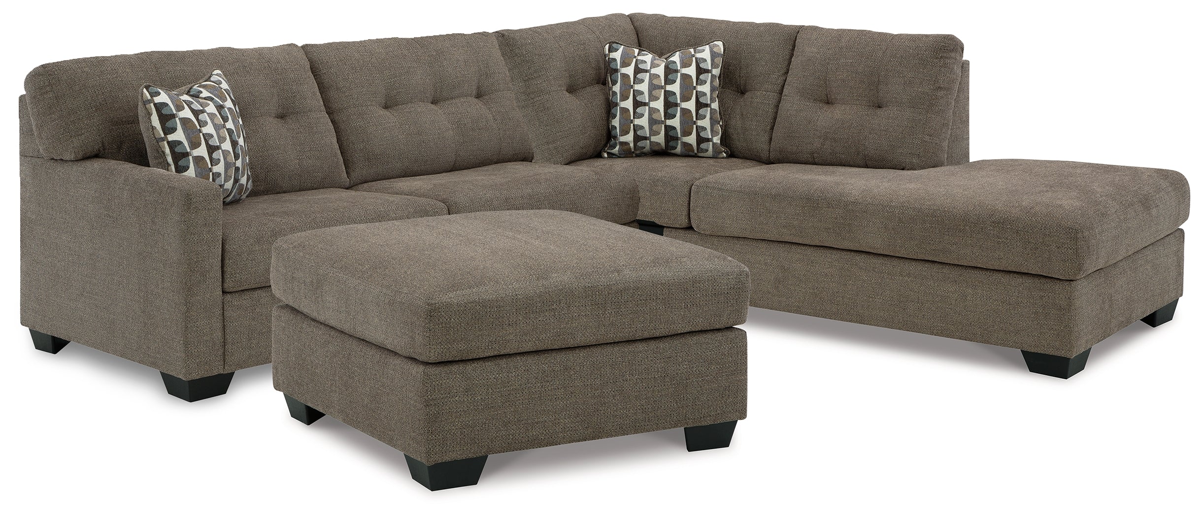 Mahoney 2-Piece Sleeper Sectional and Ottoman in Chocolate