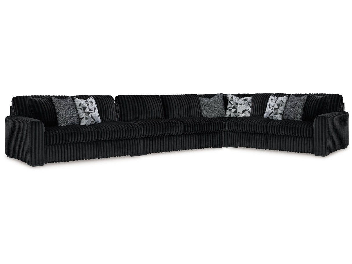 Midnight-Madness 4-Piece Sectional in Onyx