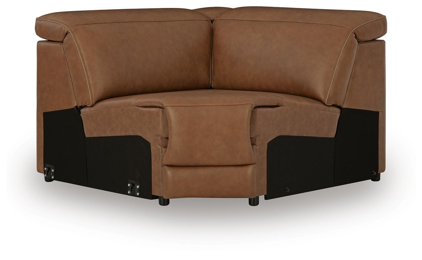 Magic Man 5-Piece Power Reclining Sectional w/ Console in Caramel