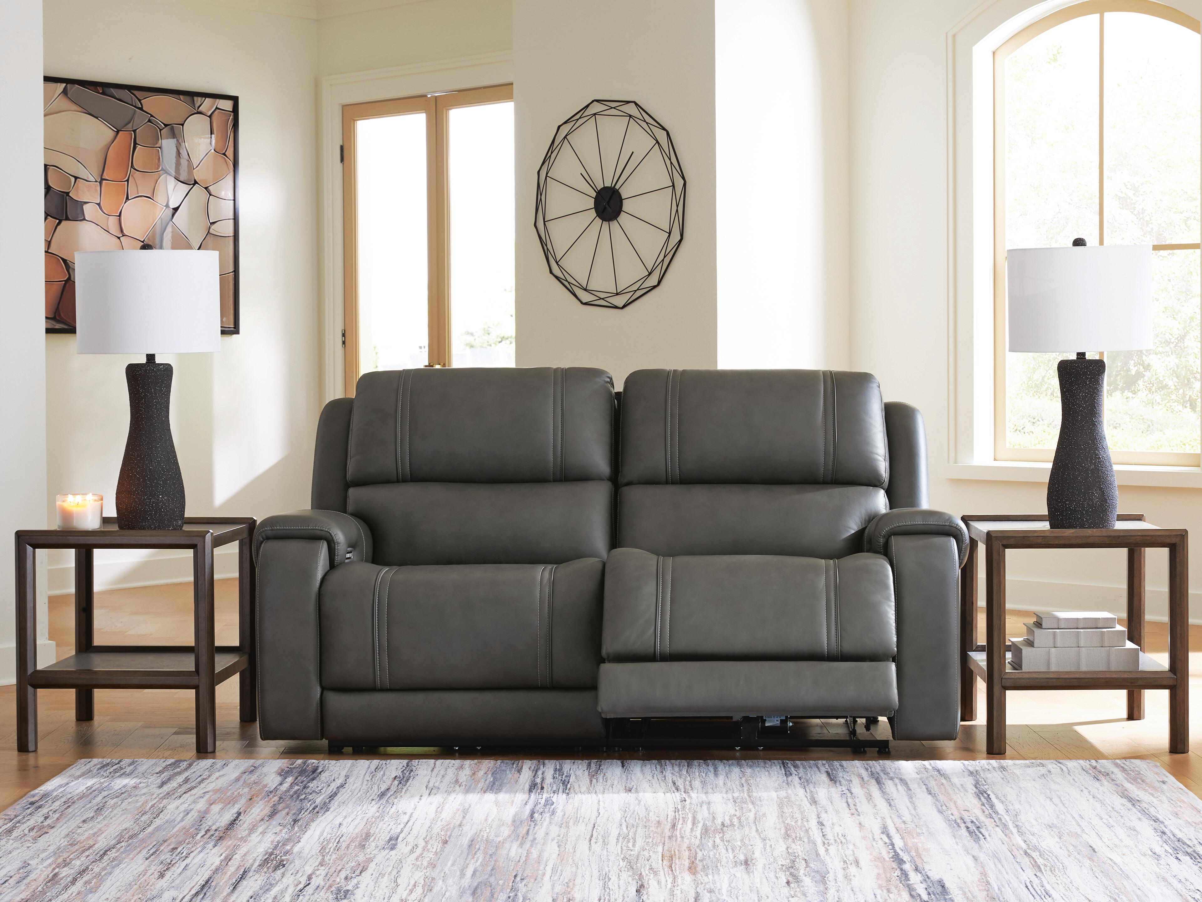 5Z - Pittson 2-Piece Power Reclining Sectional Loveseat in Anchor Leather
