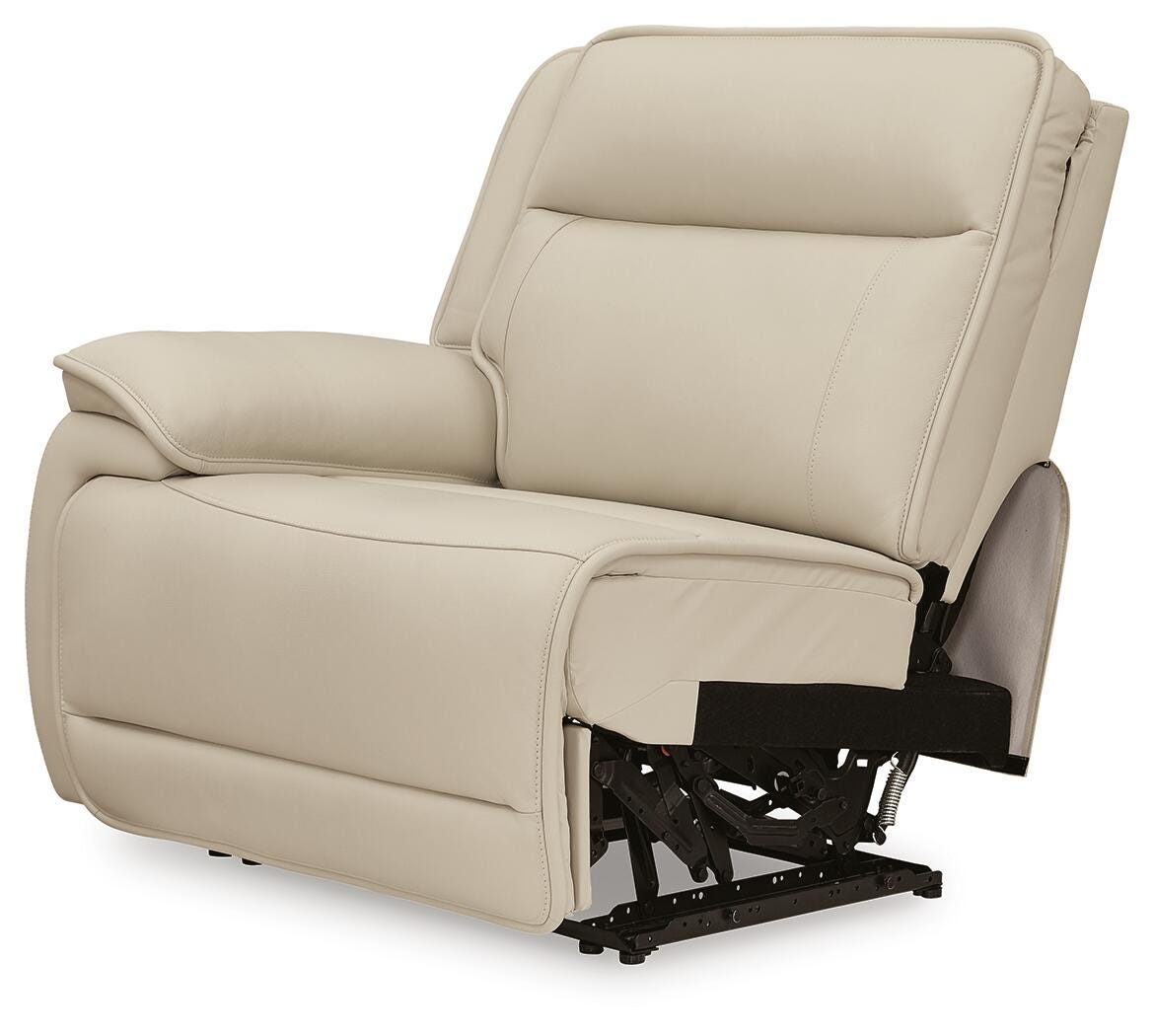 Double Deal 2-Piece Power Reclining Loveseat Sectional in Almond Leather