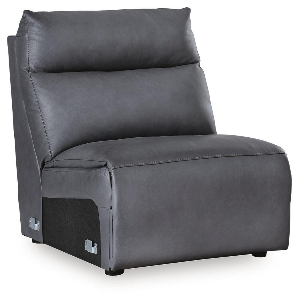 ModZ 7-Piece Power Reclining Sectional with Audio Consoles in Blue