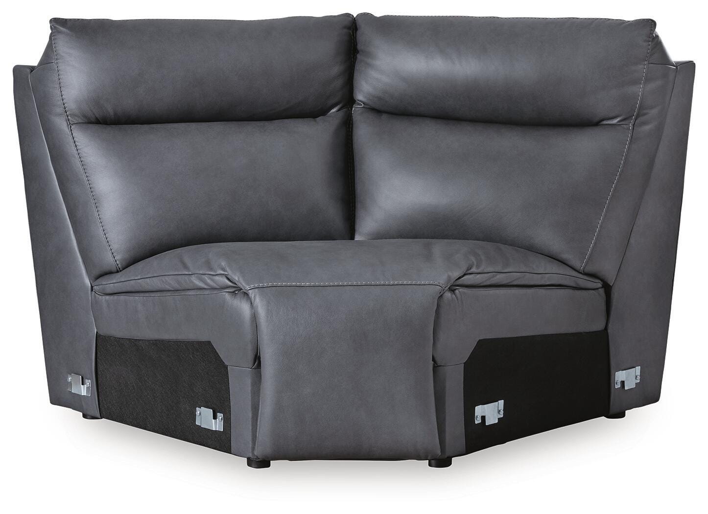 ModZ 7-Piece Power Reclining Sectional with Audio Consoles in Blue