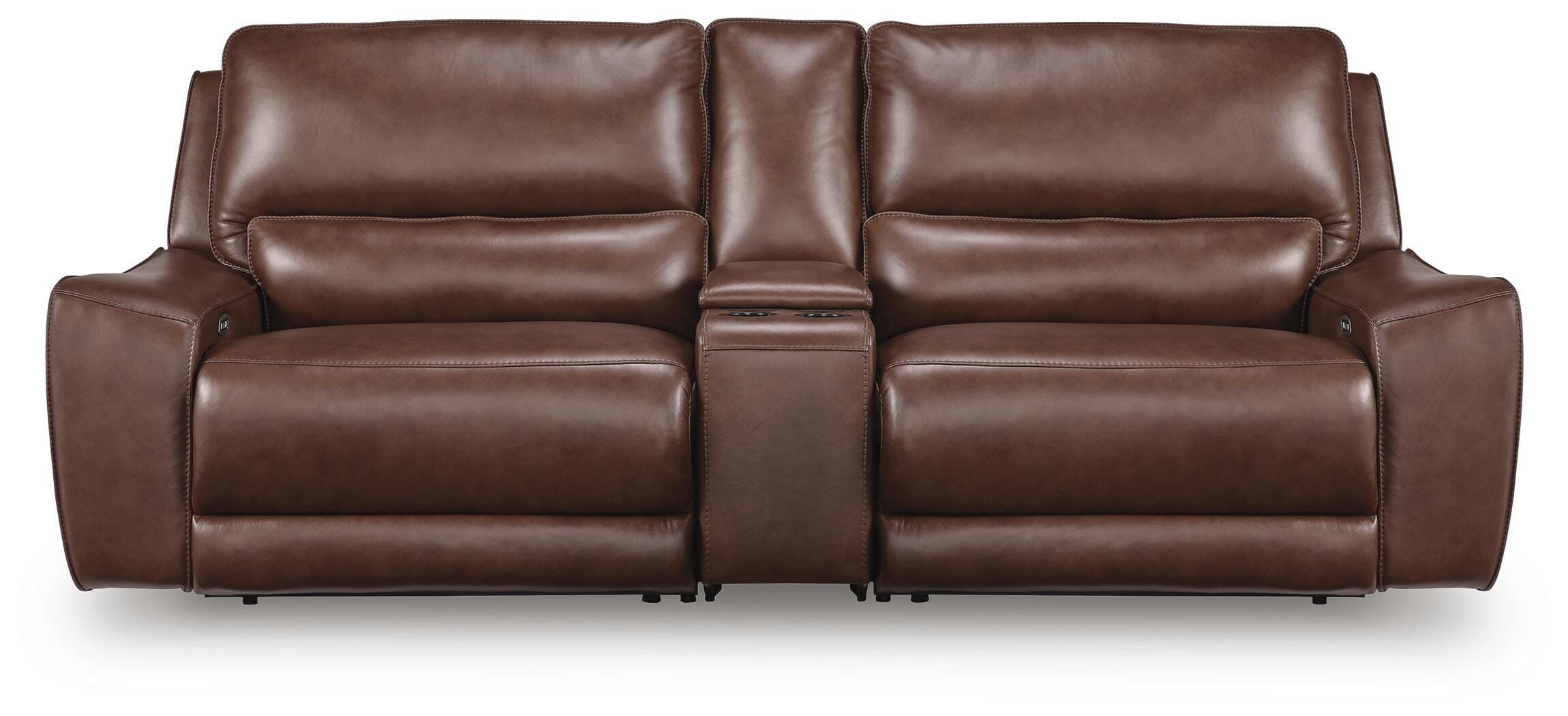 DeepWakes 3-Piece Power Reclining Sectional in Canyon Leather