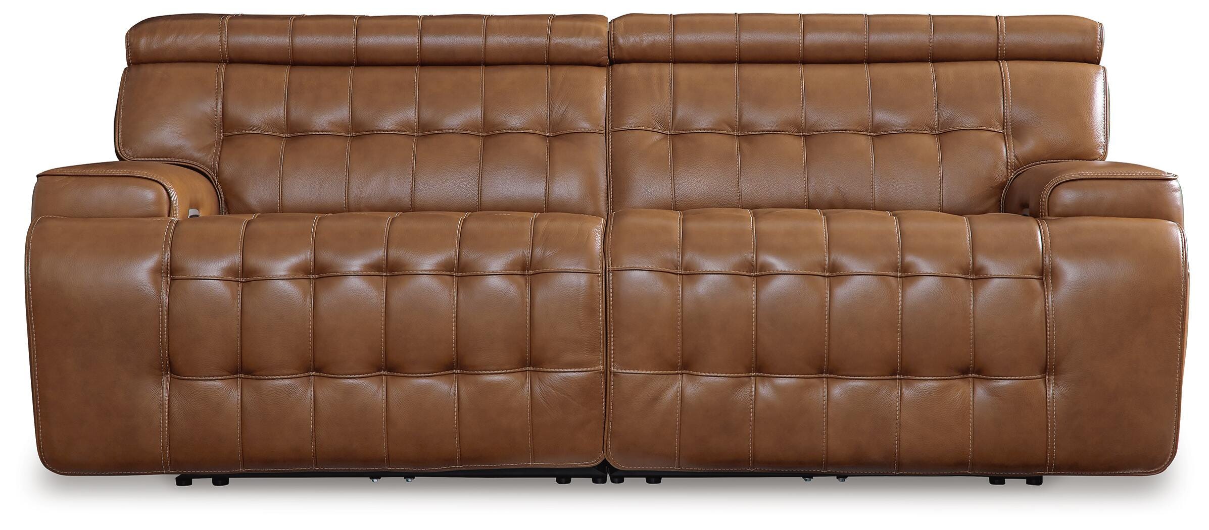 Temmpton 2-Piece Power Reclining Sectional Loveseat in Chocolate Leather