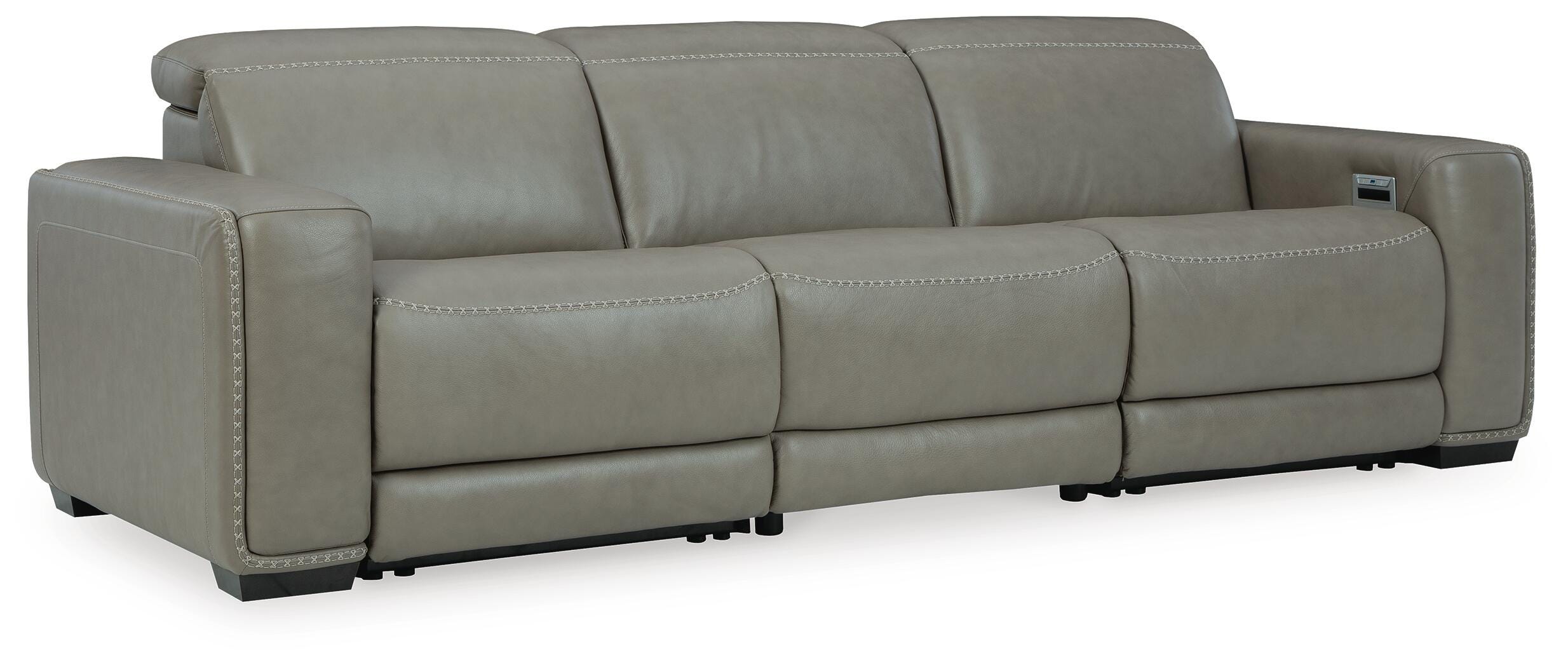 Correze 3-Piece Power Reclining Sectional Sofa in Gray Leather