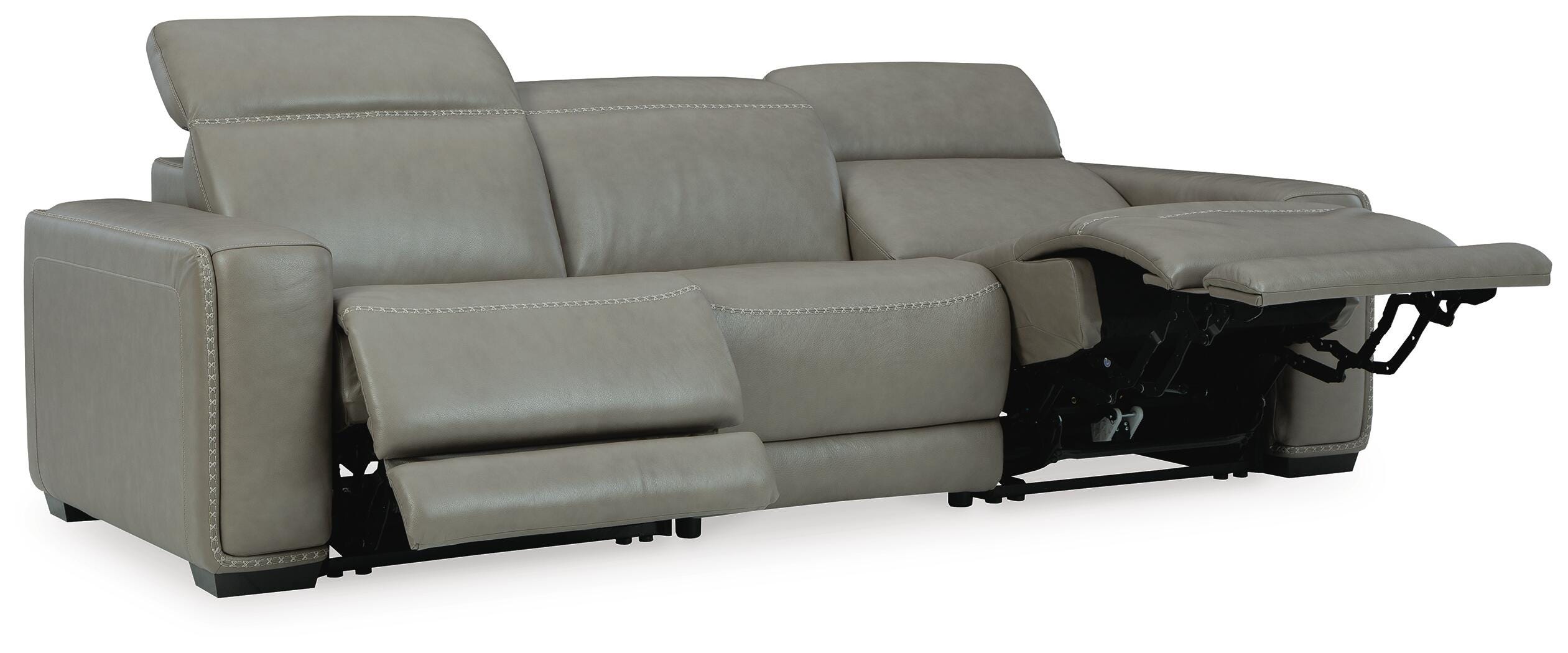 Correze 3-Piece Power Reclining Sectional Sofa in Gray Leather
