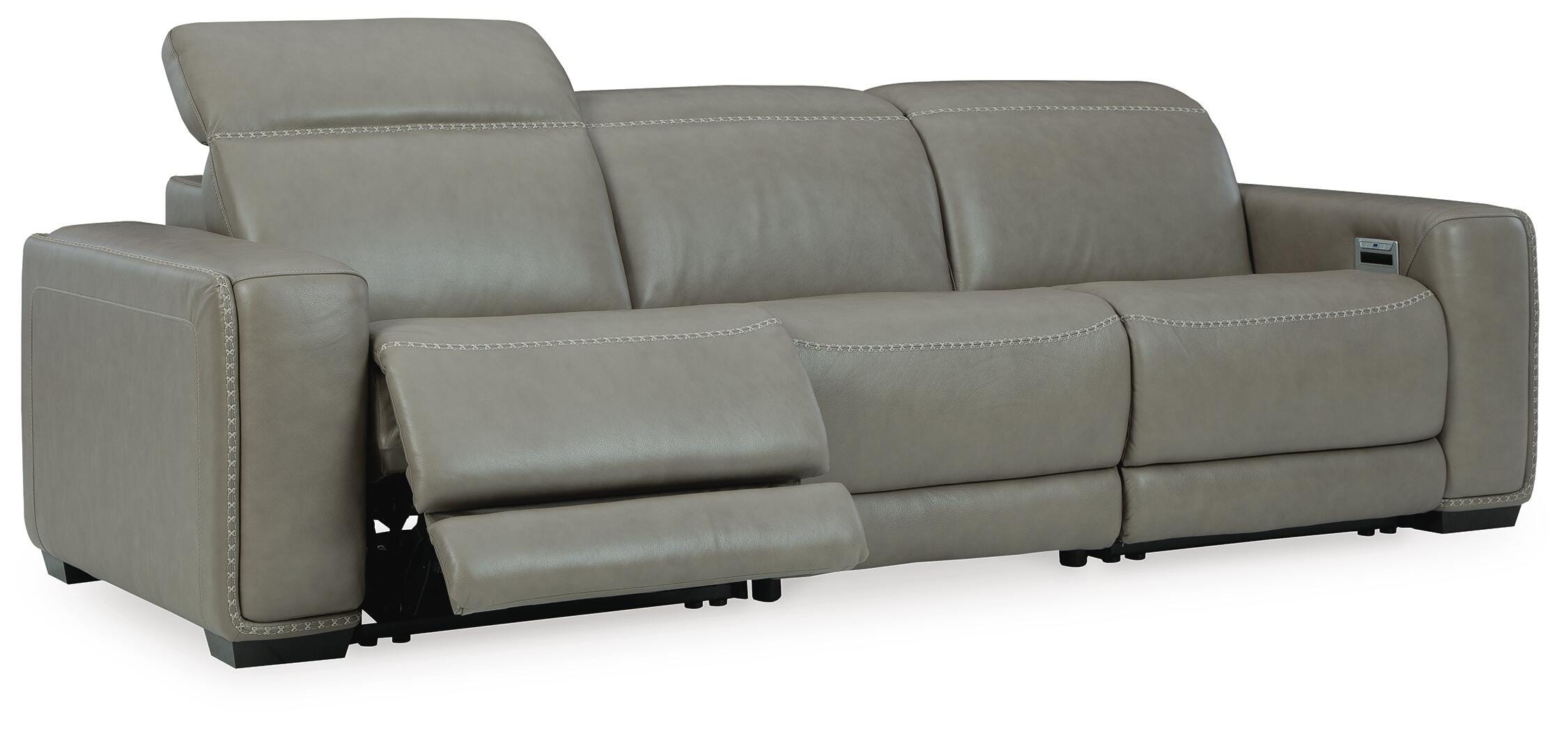 Correze 3-Piece Power Reclining Sectional Sofa in Gray Leather