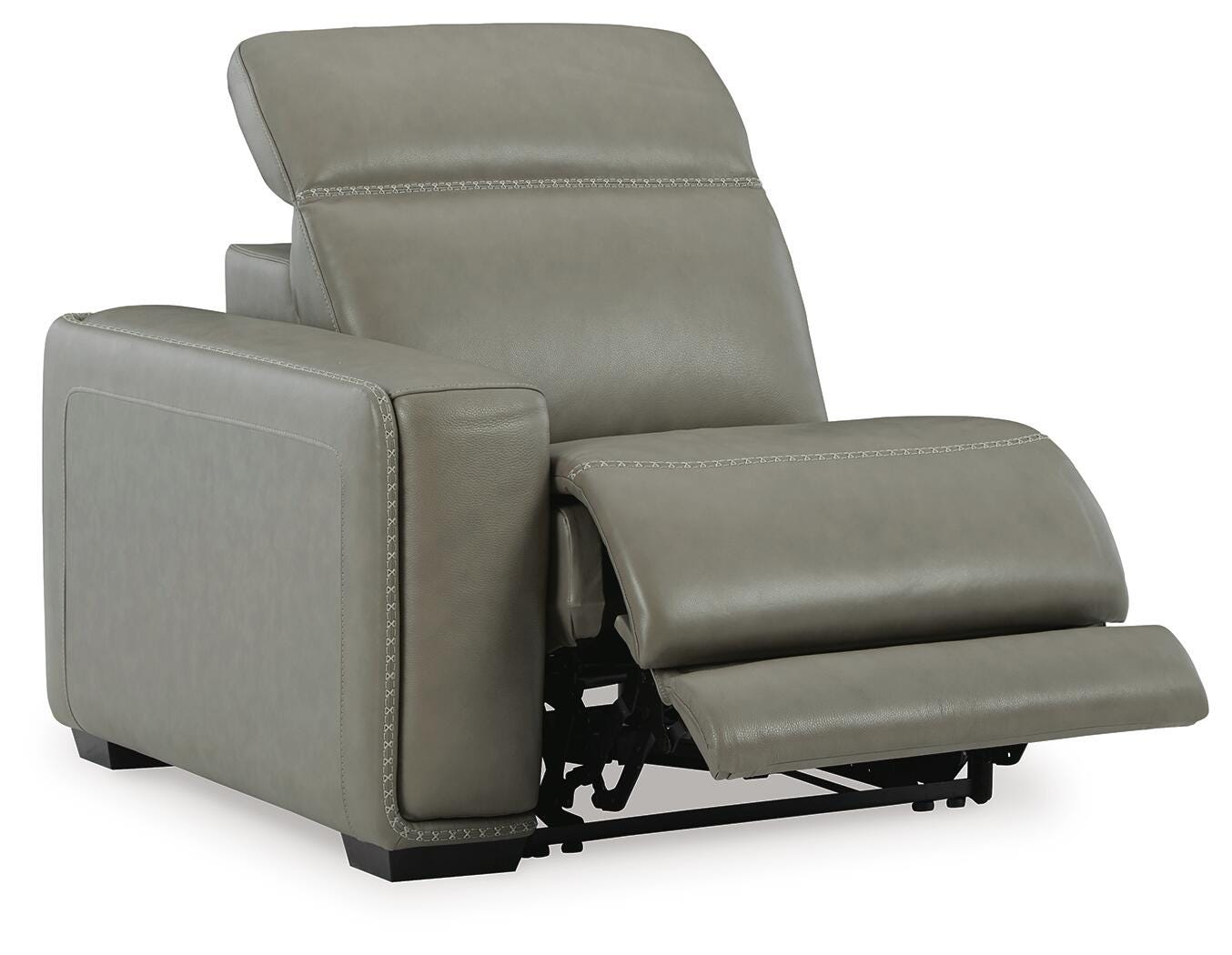Correze 3-Piece Power Reclining Sectional with Chaise in Gray Leather