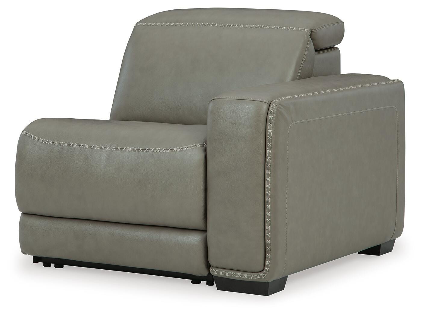 Correze 3-Piece Power Reclining Sectional Loveseat in Gray Leather