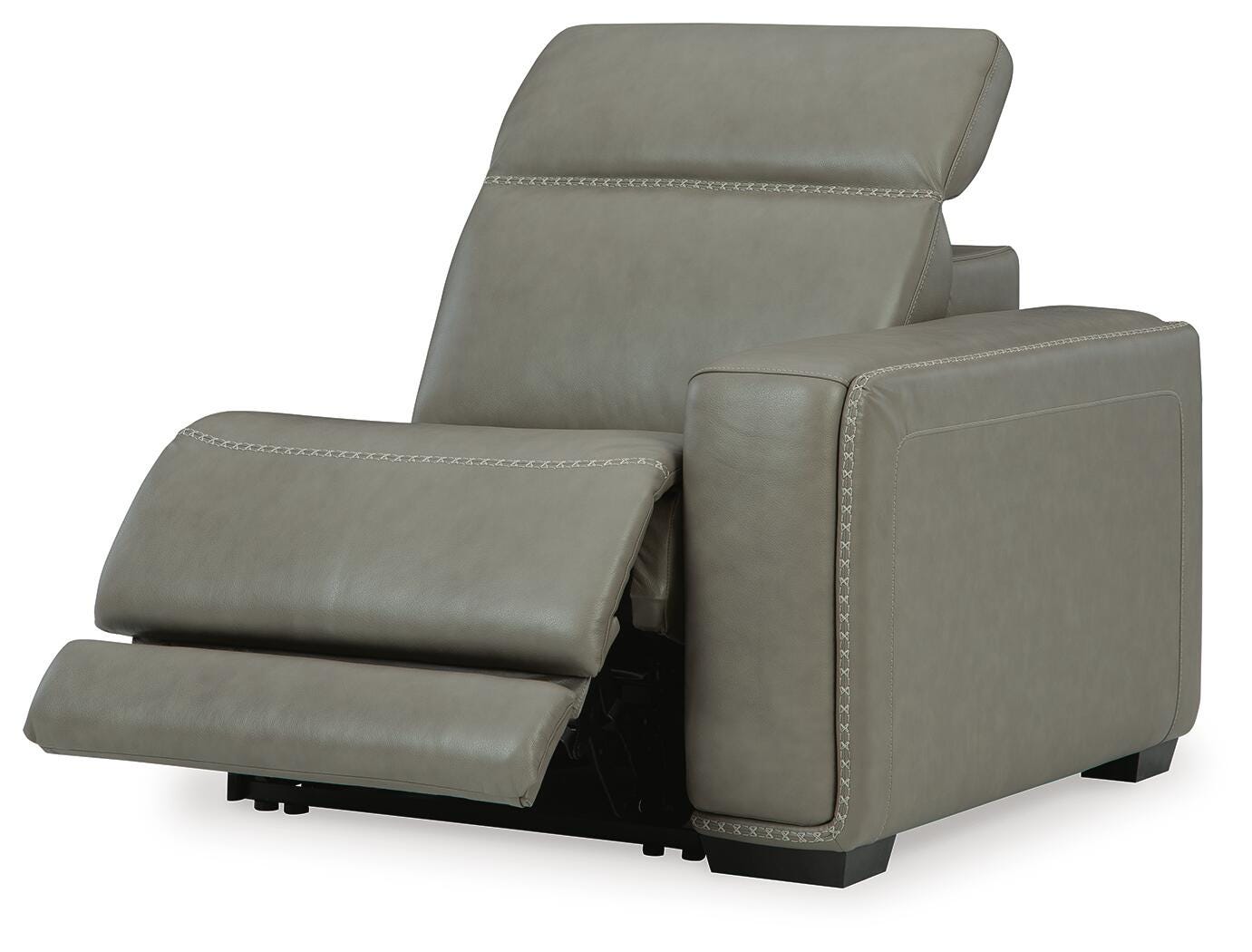 Correze 3-Piece Power Reclining Sectional Loveseat in Gray Leather