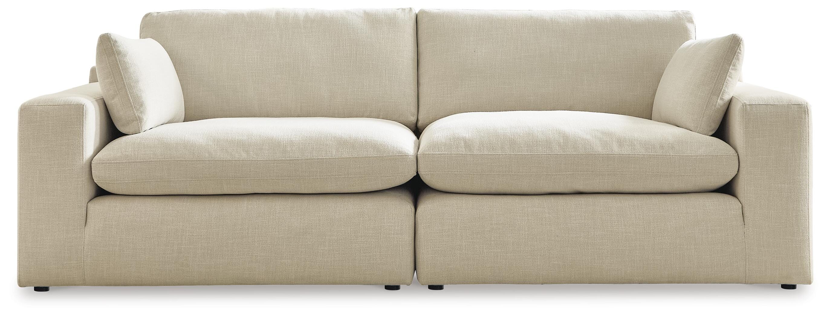 Elyza 2-Piece Sectional Loveseat in Linen Chenille