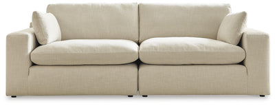 Elyza 2-Piece Sectional Loveseat in Linen Chenille