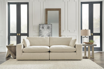 Elyza 2-Piece Sectional Loveseat in Linen Chenille