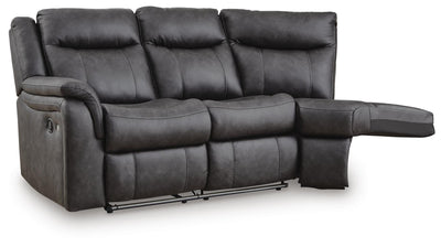 Sultan Meadow 2-Piece Reclining Sectional in Carbon Faux Leather