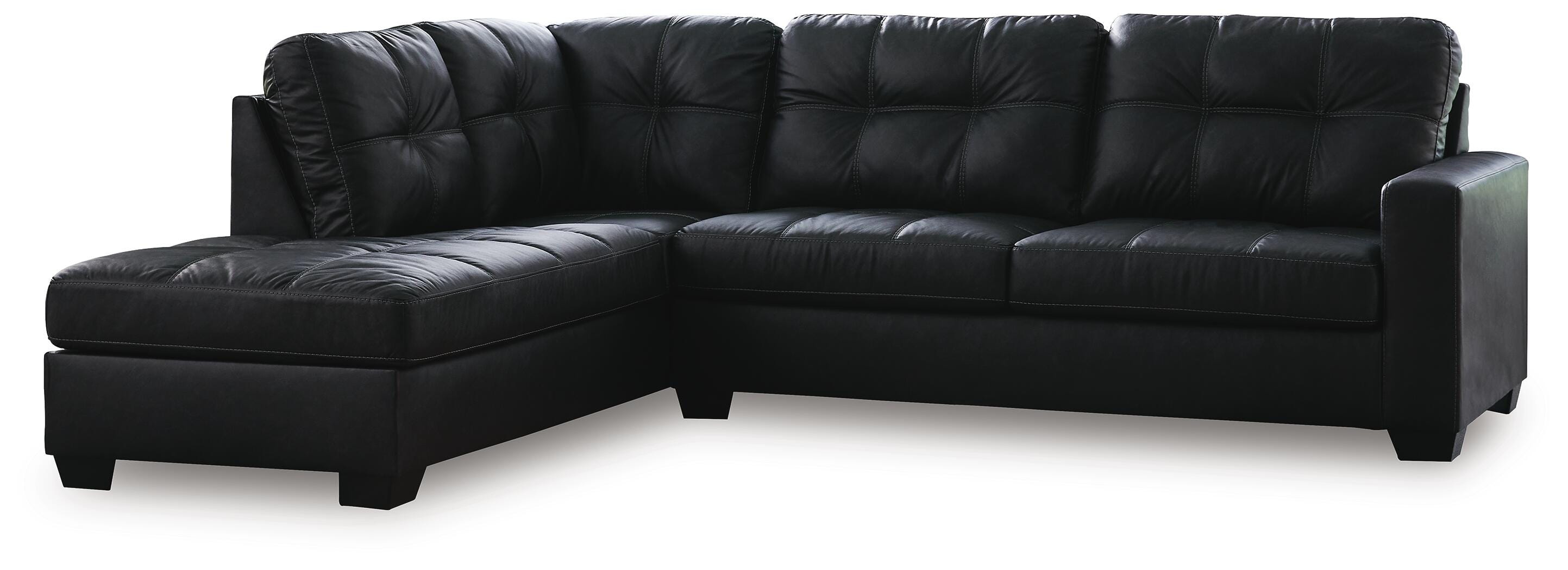 Barlin Mills 2-Piece LAF Chaise Sectional in Carbon Faux Leather