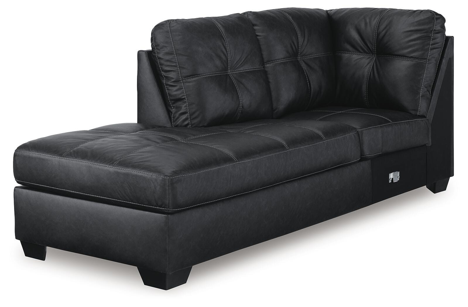 Barlin Mills 2-Piece LAF Chaise Sectional in Carbon Faux Leather