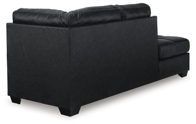 Barlin Mills 2-Piece LAF Chaise Sectional in Carbon Faux Leather