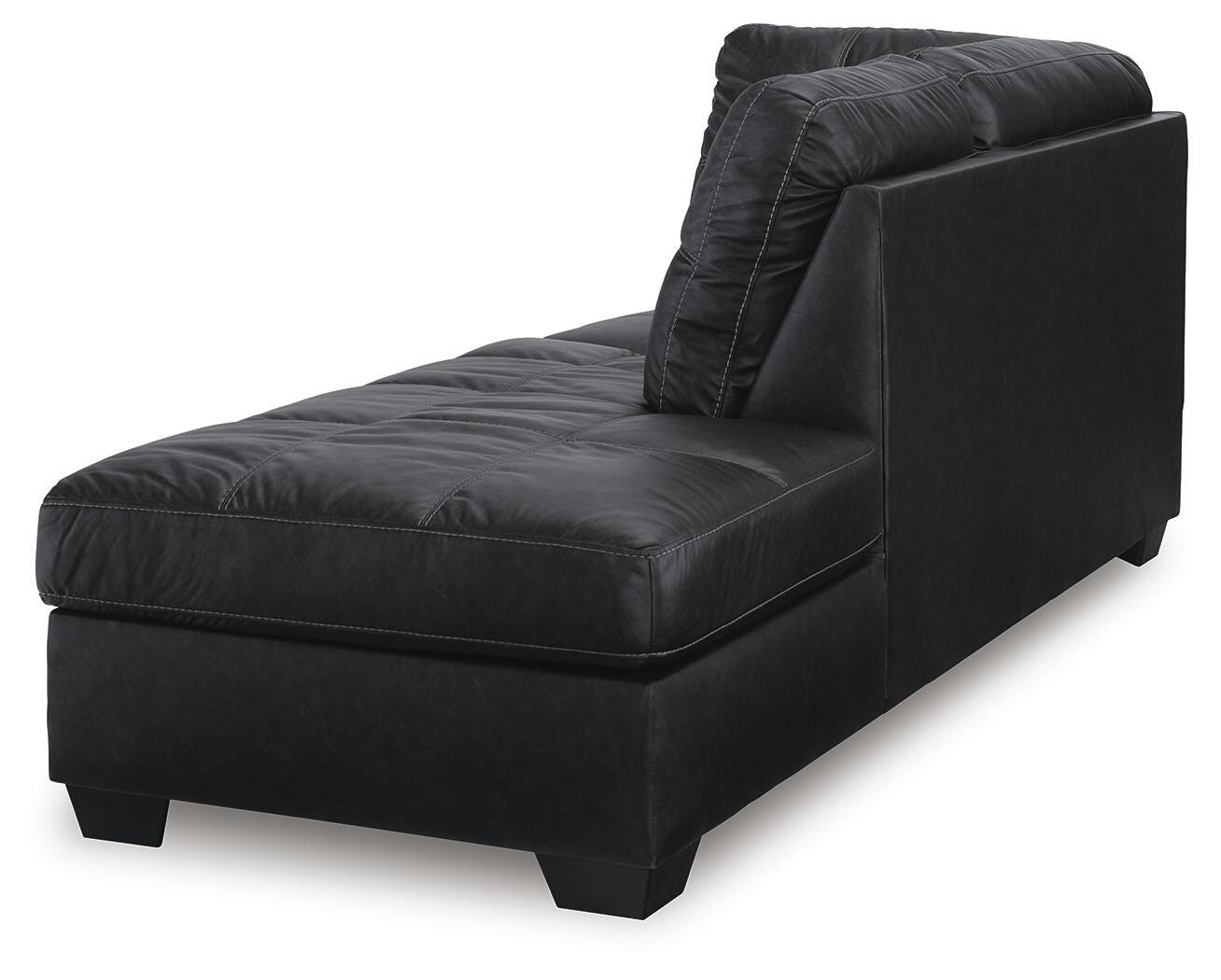 Barlin Mills 2-Piece RAF Chaise Sectional in Carbon Faux Leather
