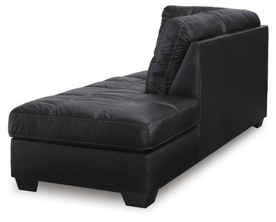 Barlin Mills 2-Piece RAF Chaise Sectional in Carbon Faux Leather