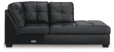 Barlin Mills 2-Piece RAF Chaise Sectional in Carbon Faux Leather