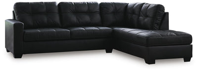 Barlin Mills 2-Piece RAF Chaise Sectional in Carbon Faux Leather
