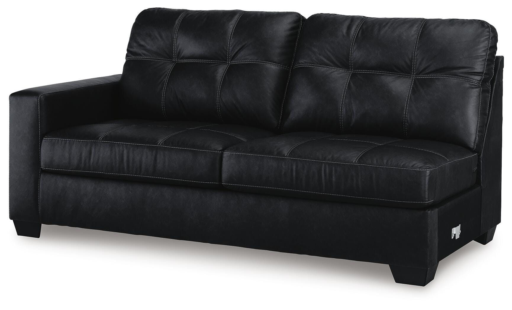 Barlin Mills 2-Piece RAF Chaise Sectional in Carbon Faux Leather