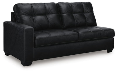 Barlin Mills 2-Piece RAF Chaise Sectional in Carbon Faux Leather