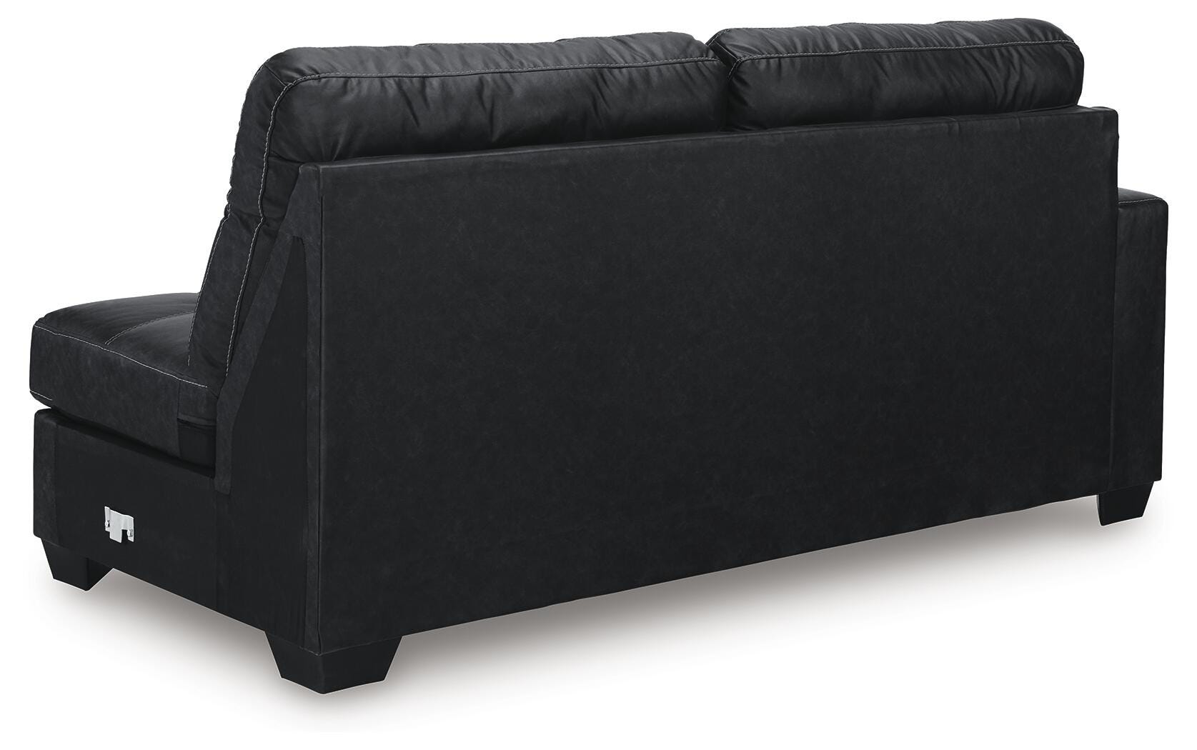 Barlin Mills 2-Piece RAF Chaise Sectional in Carbon Faux Leather