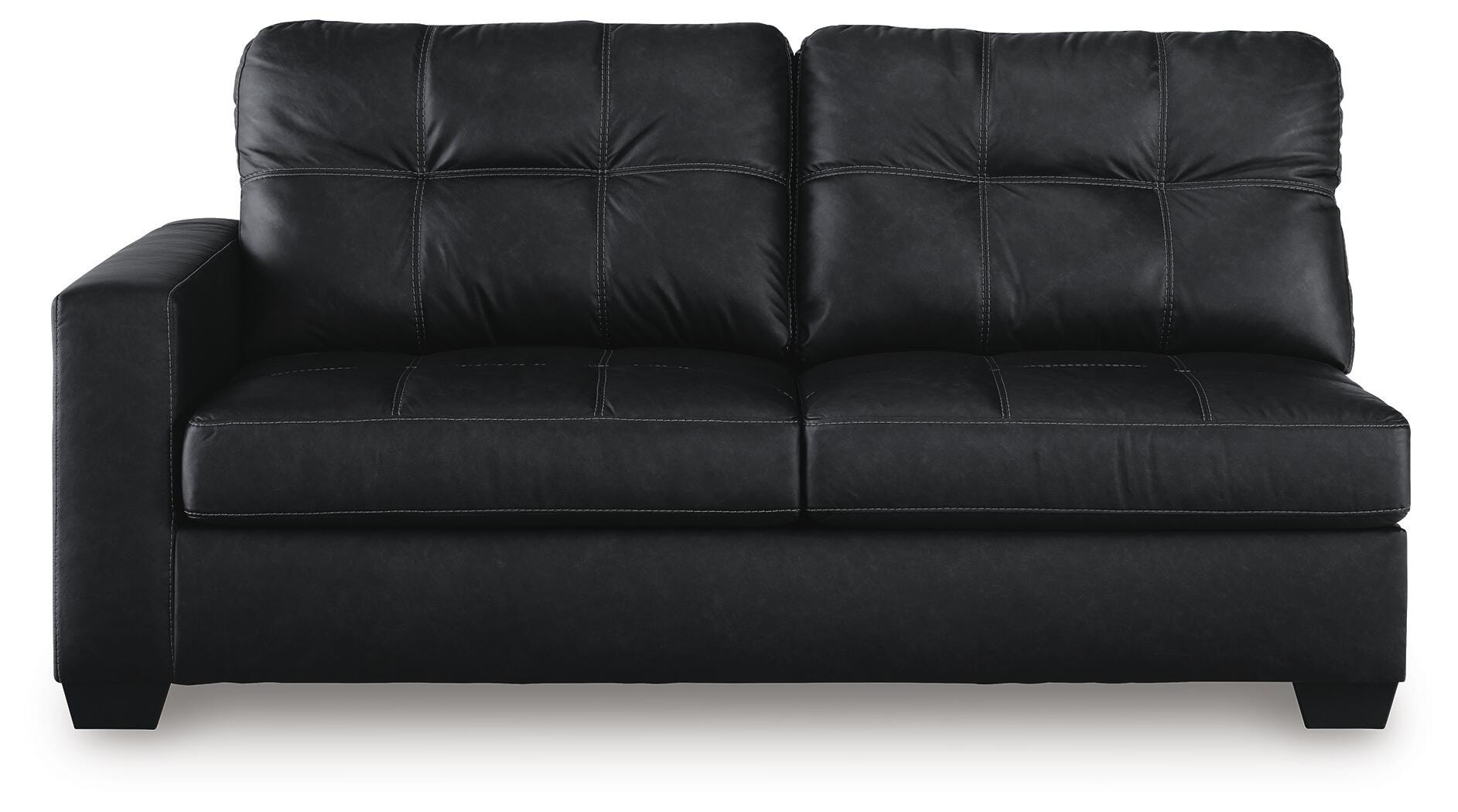 Barlin Mills 2-Piece RAF Chaise Sectional in Carbon Faux Leather