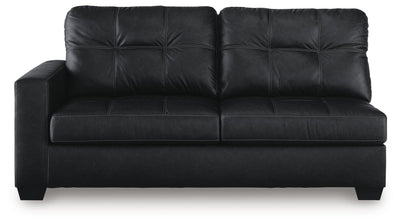 Barlin Mills 2-Piece RAF Chaise Sectional in Carbon Faux Leather